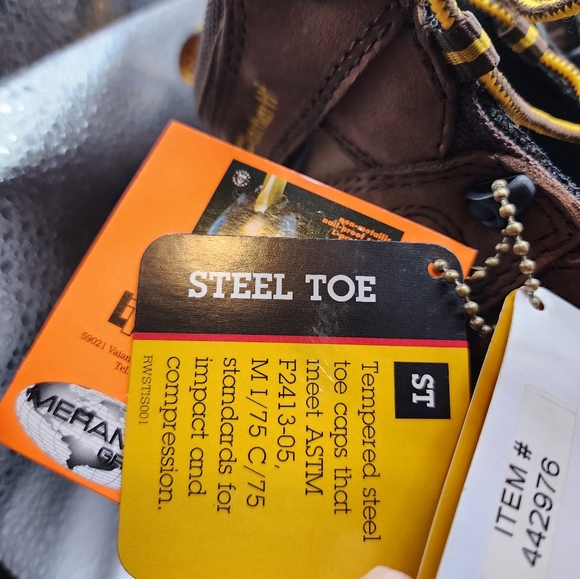 Carhartt Men's Brown Boot Insulated Steel toe 8.5D Leather Slip Resistant NIB - Picture 10 of 16